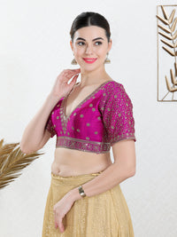 V Neckline And Yoke Embroidered Wedding Wear Blouse