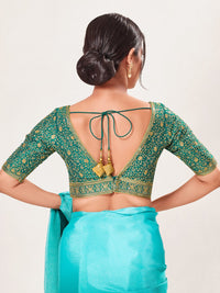 V Neckline And Yoke Embroidered Wedding Wear Blouse