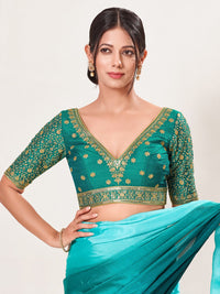 V Neckline And Yoke Embroidered Wedding Wear Blouse