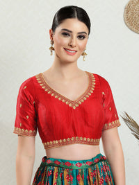 Paan Neckline Embroidery Festive Blouse