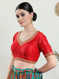 Paan Neckline Embroidery Festive Blouse