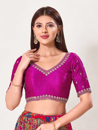 Paan Neckline Embroidery Festive Blouse
