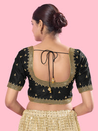 Round Neck Machine Embroidery Wedding Wear Blouse