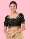 Round Neck Machine Embroidery Wedding Wear Blouse