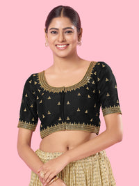 Round Neck Machine Embroidery Wedding Wear Blouse