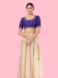 Round Neck Machine Embroidery Wedding Wear Blouse