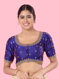 Round Neck Machine Embroidery Wedding Wear Blouse