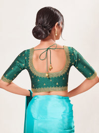 Round Neck Machine Embroidery Wedding Wear Blouse