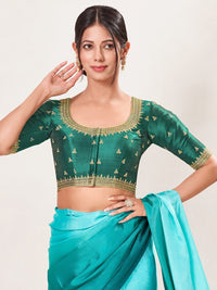 Round Neck Machine Embroidery Wedding Wear Blouse