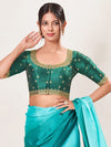 Round Neck Machine Embroidery Wedding Wear Blouse