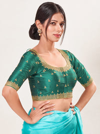 Round Neck Machine Embroidery Wedding Wear Blouse