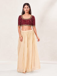 Round Neck Machine Embroidery Wedding Wear Blouse
