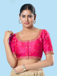 Round Neck Machine Embroidery Wedding Wear Blouse