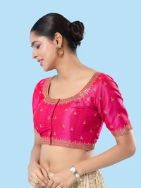 Round Neck Machine Embroidery Wedding Wear Blouse