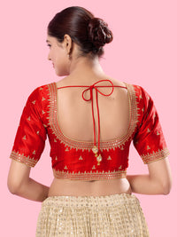 Round Neck Machine Embroidery Wedding Wear Blouse