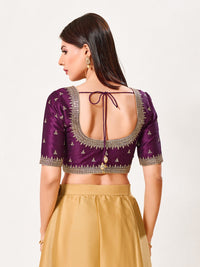 Round Neck Machine Embroidery Wedding Wear Blouse