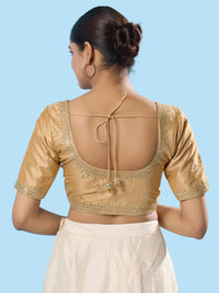 Round Neck Machine Embroidery Wedding Wear Blouse