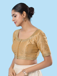 Round Neck Machine Embroidery Wedding Wear Blouse