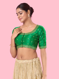 Round Neck Machine Embroidery Wedding Wear Blouse