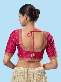 Round Neck Machine Embroidery Wedding Wear Blouse