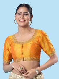 Round Neck Machine Embroidery Wedding Wear Blouse