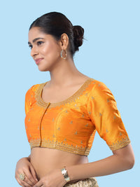 Round Neck Machine Embroidery Wedding Wear Blouse