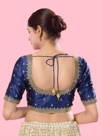 Round Neck Machine Embroidery Wedding Wear Blouse