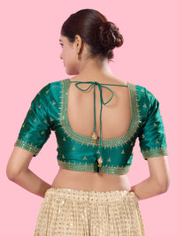Round Neck Machine Embroidery Wedding Wear Blouse
