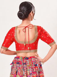 Round Neck Machine Embroidery Wedding Wear Blouse
