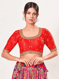 Round Neck Machine Embroidery Wedding Wear Blouse
