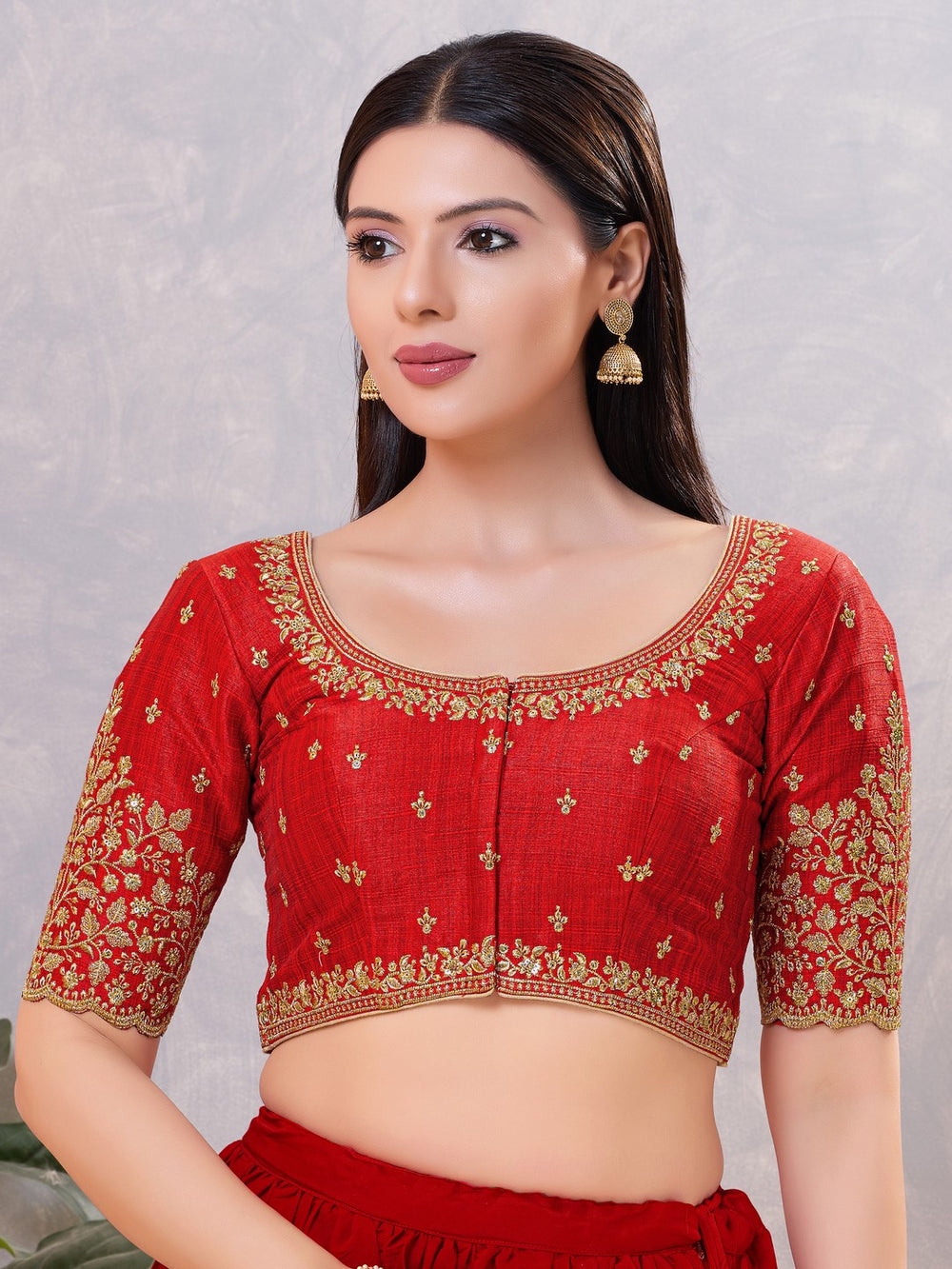 Designer Embroidered Sleeve With Neckline Wedding Special Blouse