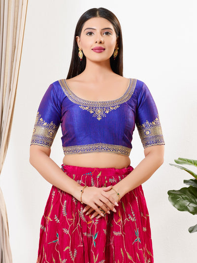 Delicate Embroidered Sleeves And Neckline Blouse