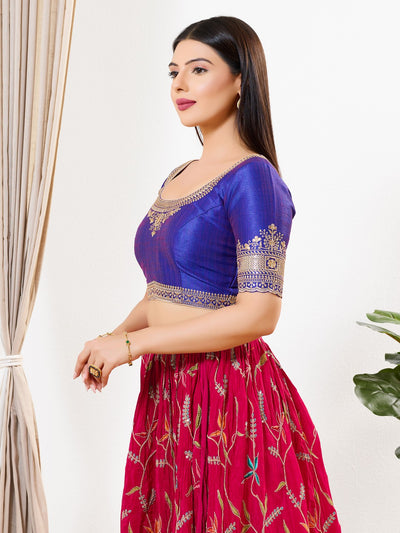Delicate Embroidered Sleeves And Neckline Blouse