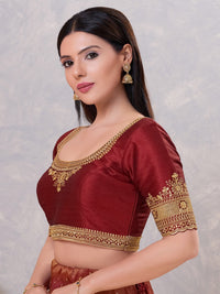 Delicate Embroidered Sleeves And Neckline Blouse