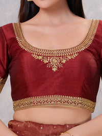 Delicate Embroidered Sleeves And Neckline Blouse