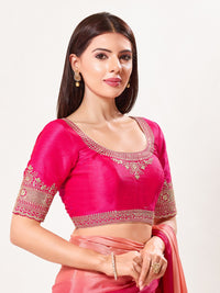 Delicate Embroidered Sleeves And Neckline Blouse