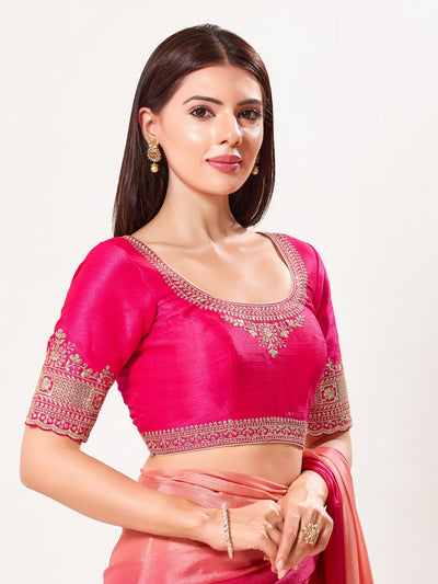 Delicate Embroidered Sleeves And Neckline Blouse