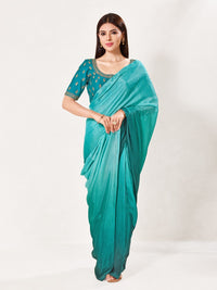 Designer Zari Embroidery Butti Neckline Silk Blouse