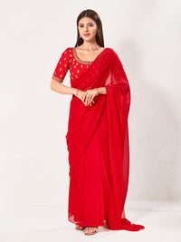 Designer Zari Embroidery Butti Neckline Silk Blouse