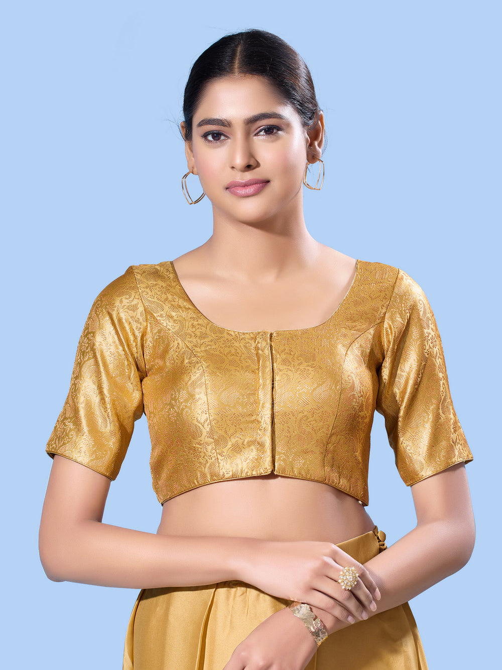 Brocade Essentials Round Neck Blouse