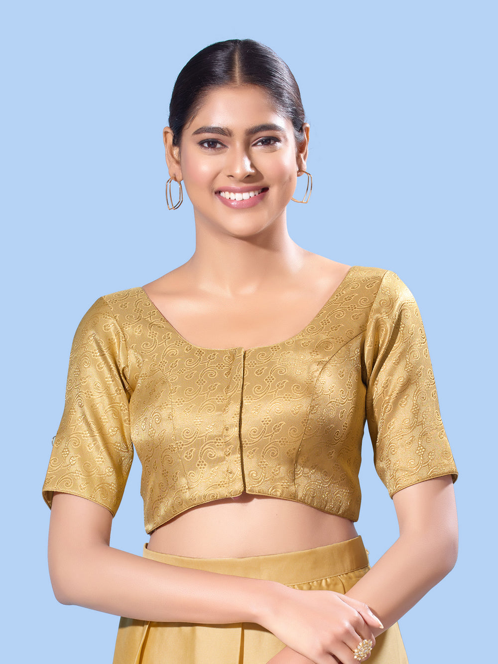 Brocade Essentials Round Neck Blouse
