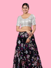 Brocade Essentials Round Neck Blouse