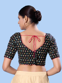 Cotton Printed Basic Elbow Sleeeves Blouse