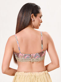 Multy Strappy Embroidered Blouse With Lace Waist
