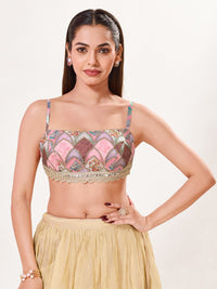 Multy Strappy Embroidered Blouse With Lace Waist