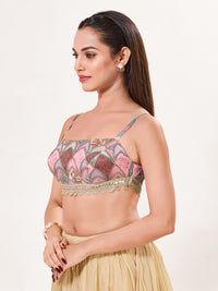 Multy Strappy Embroidered Blouse With Lace Waist
