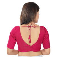 Slub Silk V Neck Solid Essential Blouse