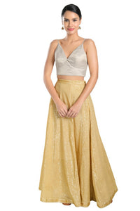 Satin Spegetti Yoke Blouse