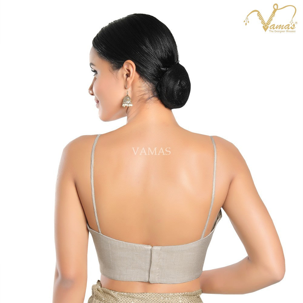 Vamas Women's Tissue Padded Back Open Sleeveless Saree Blouse ( VFJ-151 )