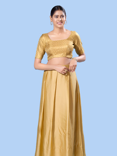 Gold Brocade Zig Zag Design Blouse